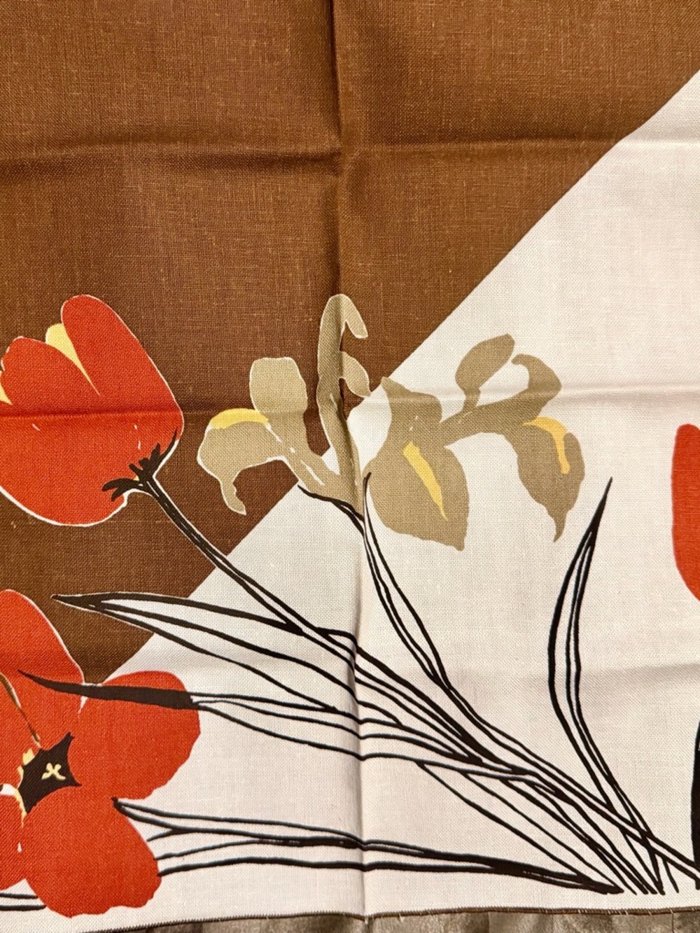 Brown and Orange Floral Table Napkins- Home Dining Table Linen